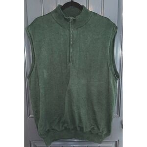Cutter And Buck Men's Size XL Quarter Zip Pullover HunterGreen Vest CB WindTec